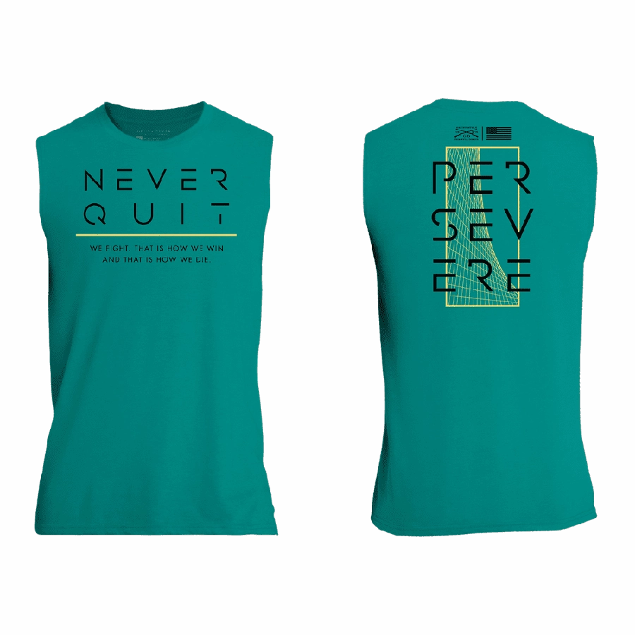 difficult to install Never Quit Muscle Tank - Heather Aqua