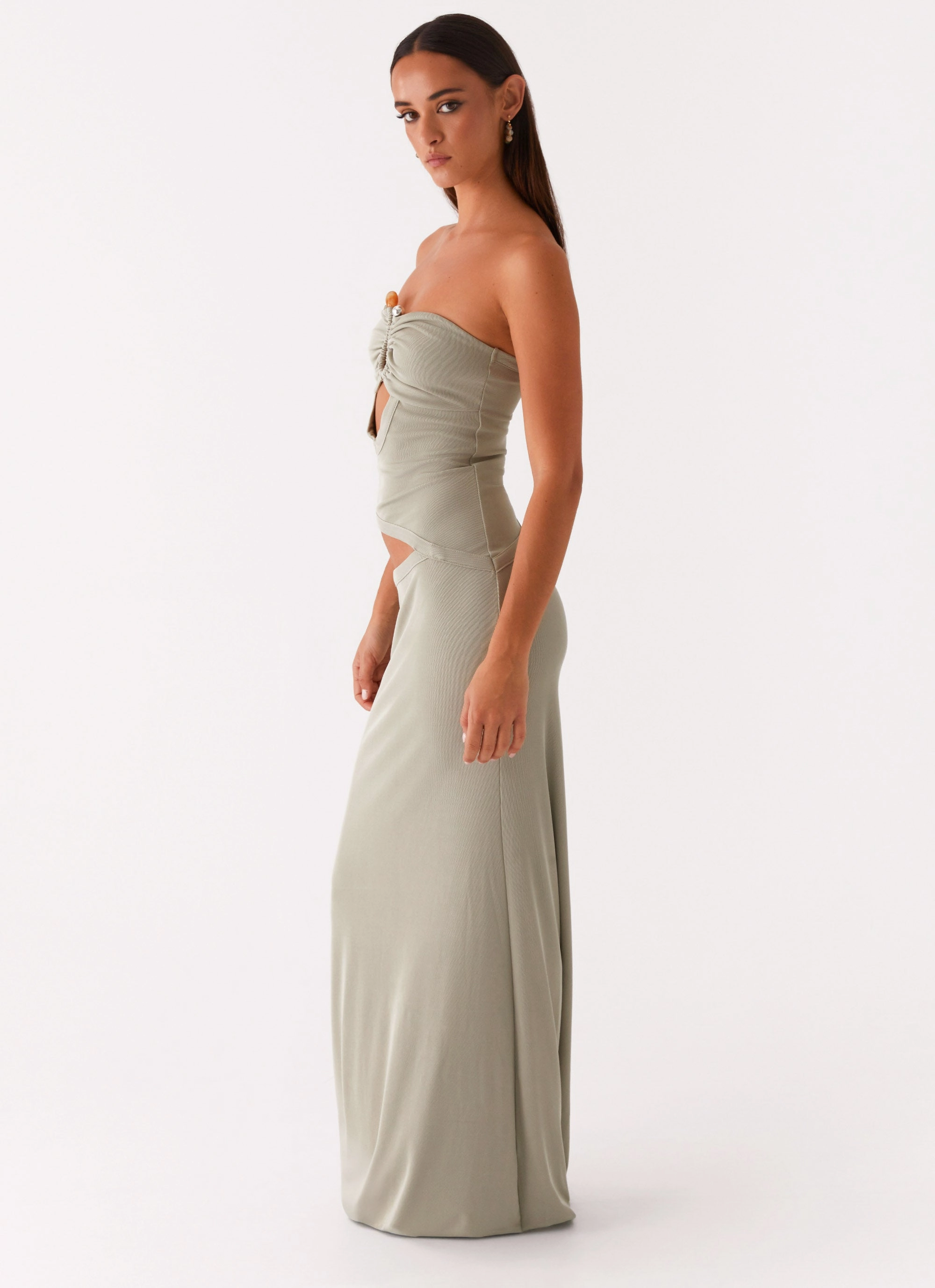 Beauty Zone Wild Roses Maxi Dress - Sage