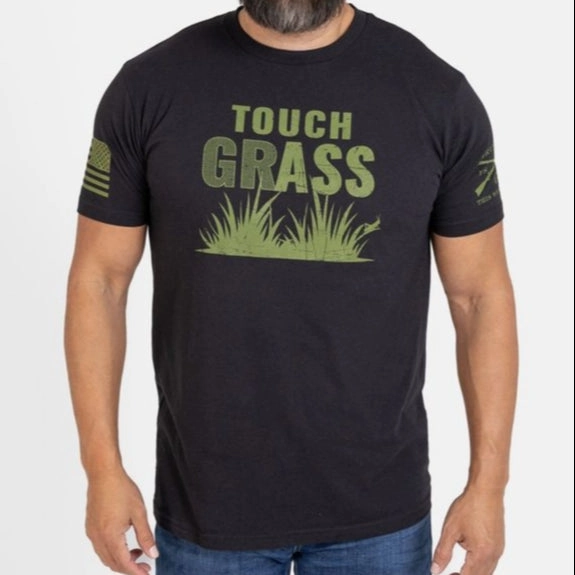 Touch Grass T-Shirt - Black Breathable wear