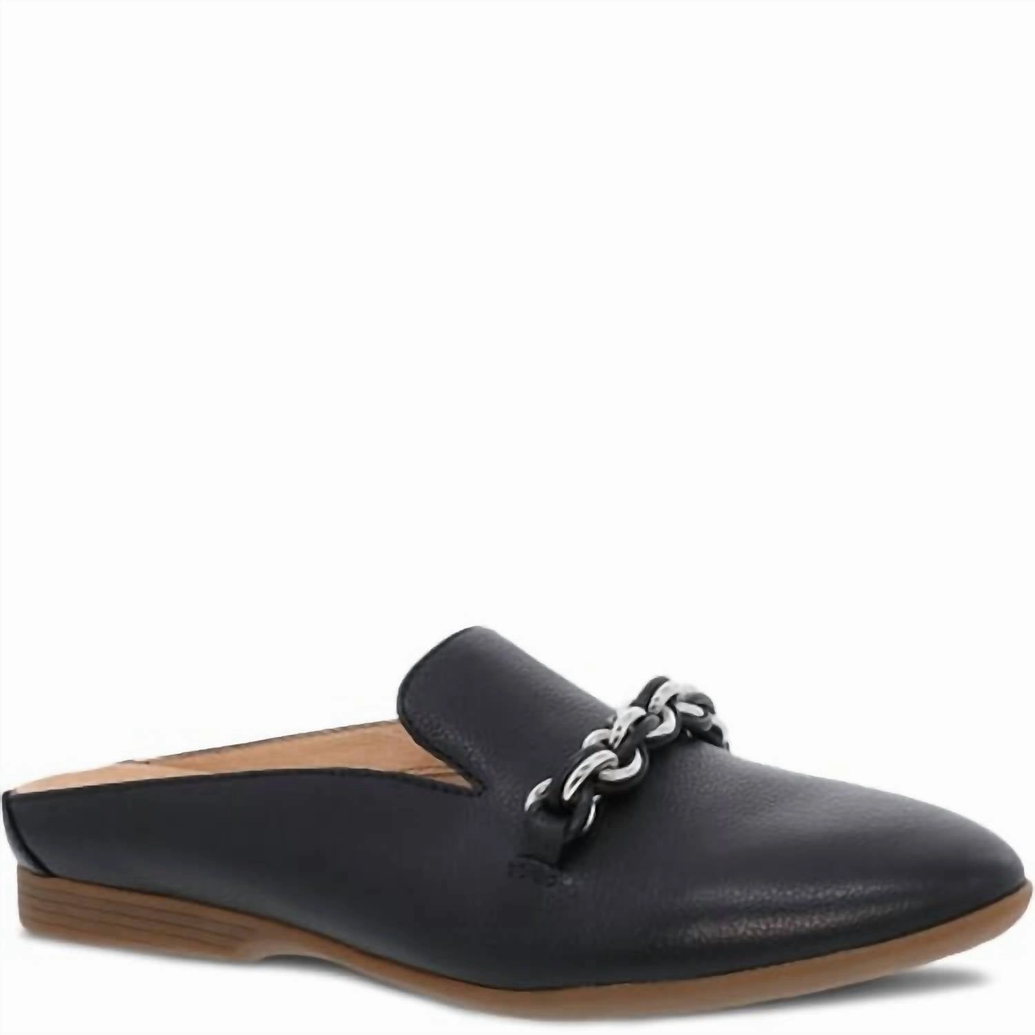 Women Leora Nappa Mule In Black Everyday Slide Wide fit