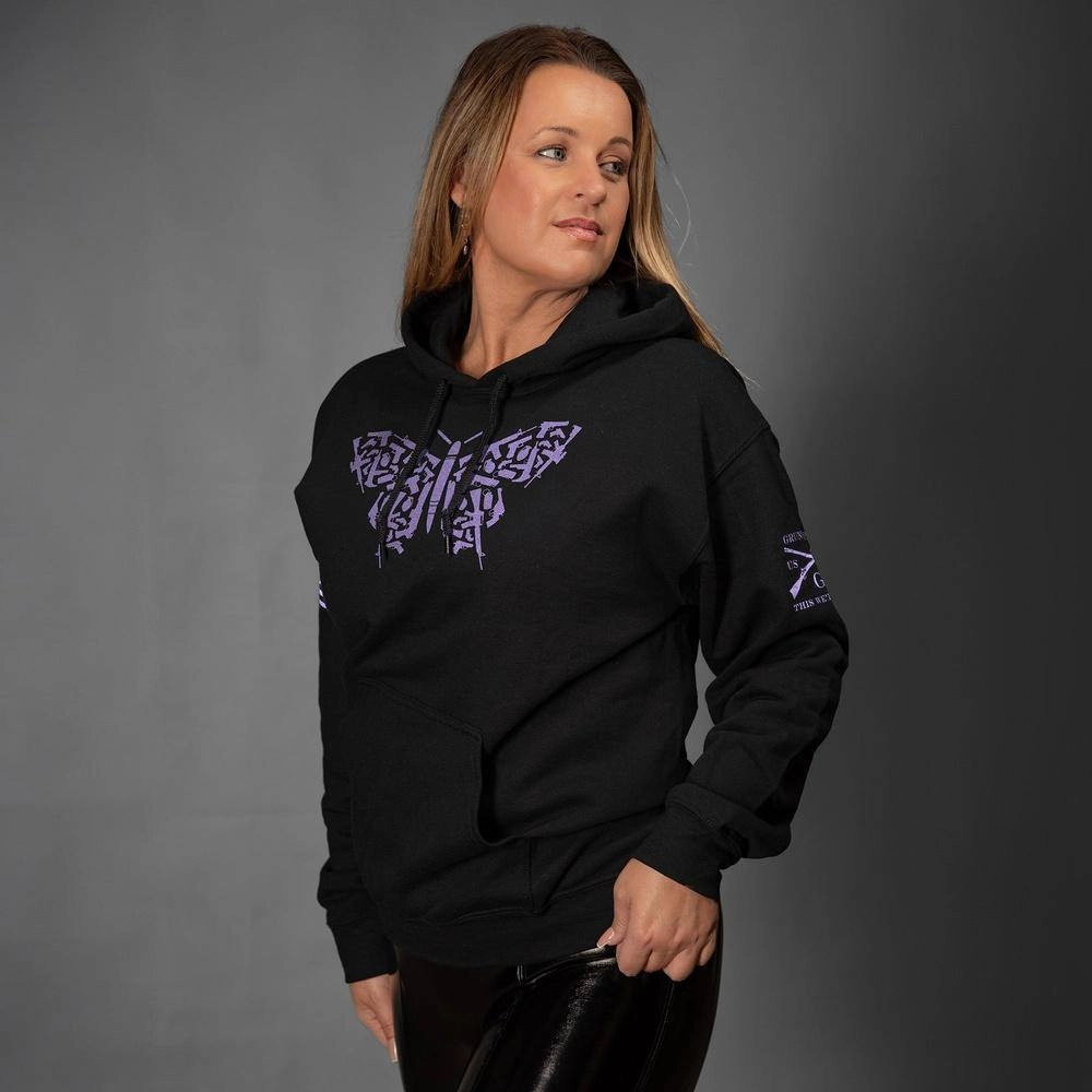 restaurant dining Women's 2A Butterfly Hoodie - Black