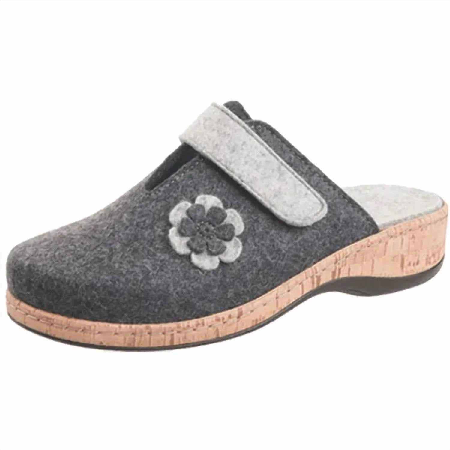 Women's Adriane Clog In Anthrazite Lightweight Midsole Machine Washable Fabric