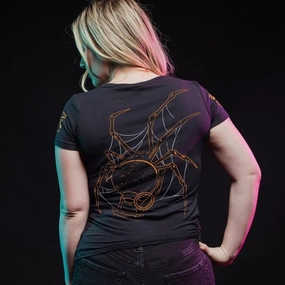 Women's Arachnoblast V-Neck - Black Luxurious