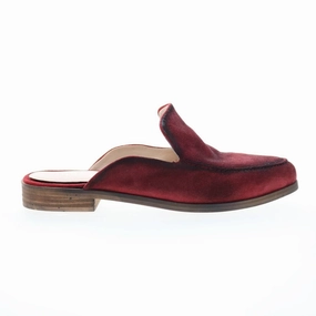 Women's Art Easel Mule In Red Suede Durable Rubber Slip On Comfort