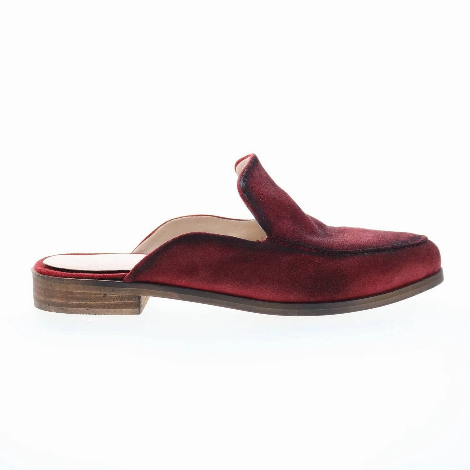 Women's Art Easel Mule In Red Suede Easy Fit Shoes Anti Odor