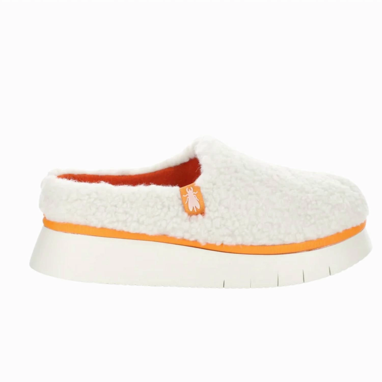 Women's Cafe Mule In Off White/orange Unique Style Padded collar