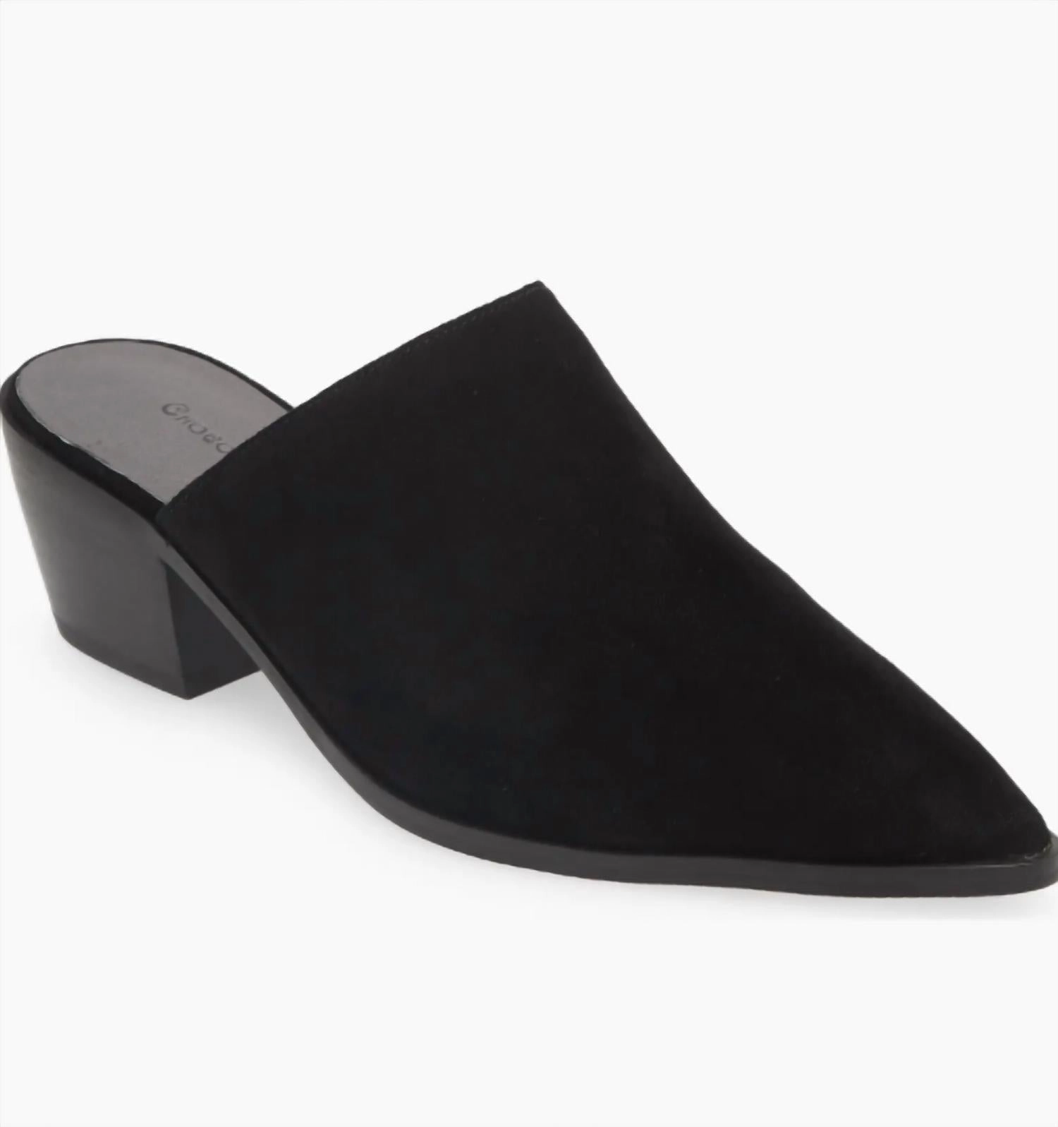 Cozy Step Women's Cellia Pointed Toe Mule In Black Suede