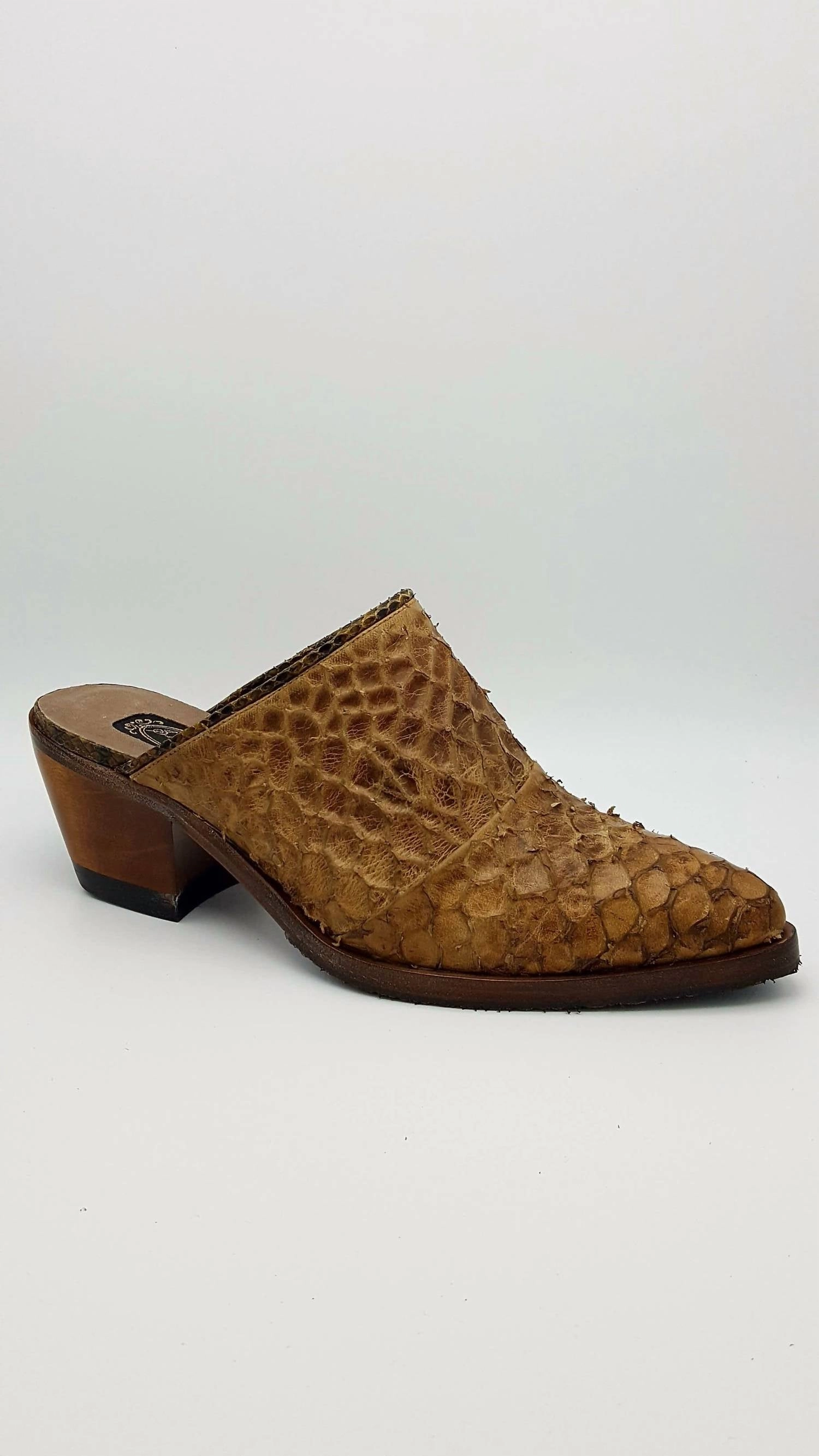 Women's Dallas Snakeskin Clog Shoes In Tan Efficient Performance Anti   Stain