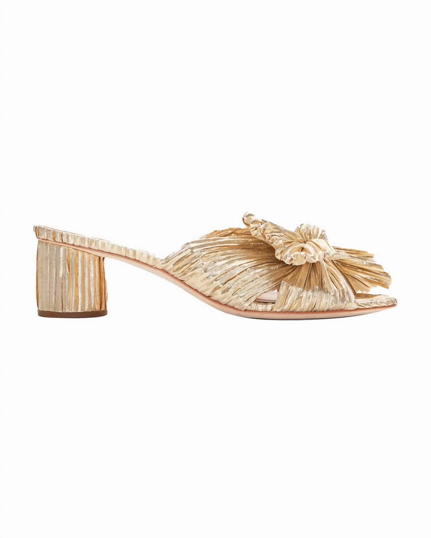 Women's Emilia Pleated Knot Mule In Gold Arch support