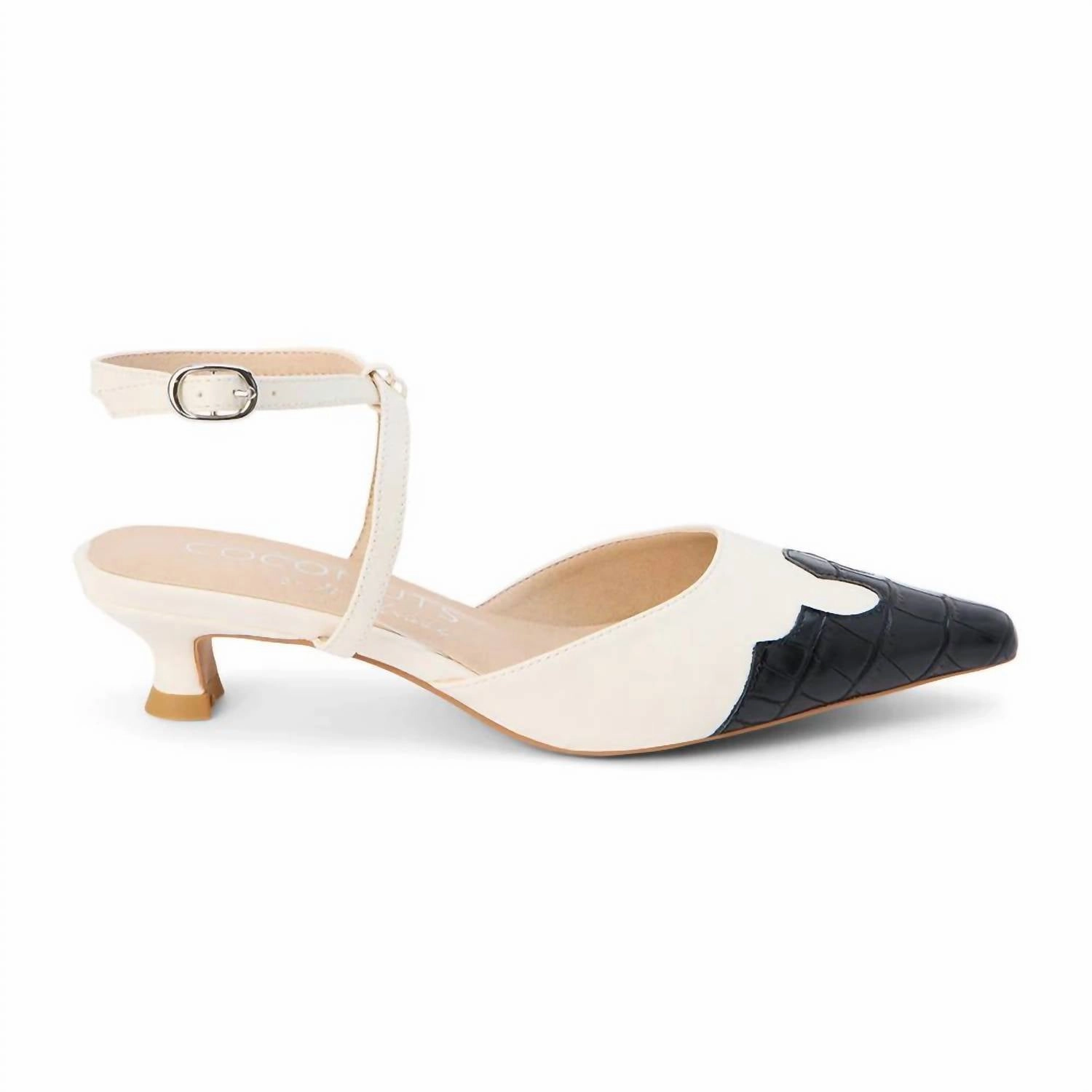 Women's Florence Vegan Mule In Ivory/black Mesh Lining
