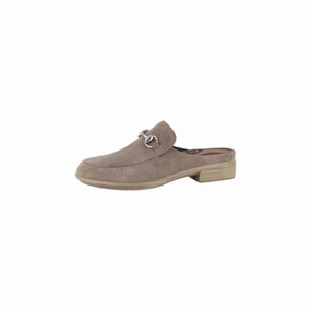 Women's Halny Suede Mules In Almond Suede No Fuss Flexible structure