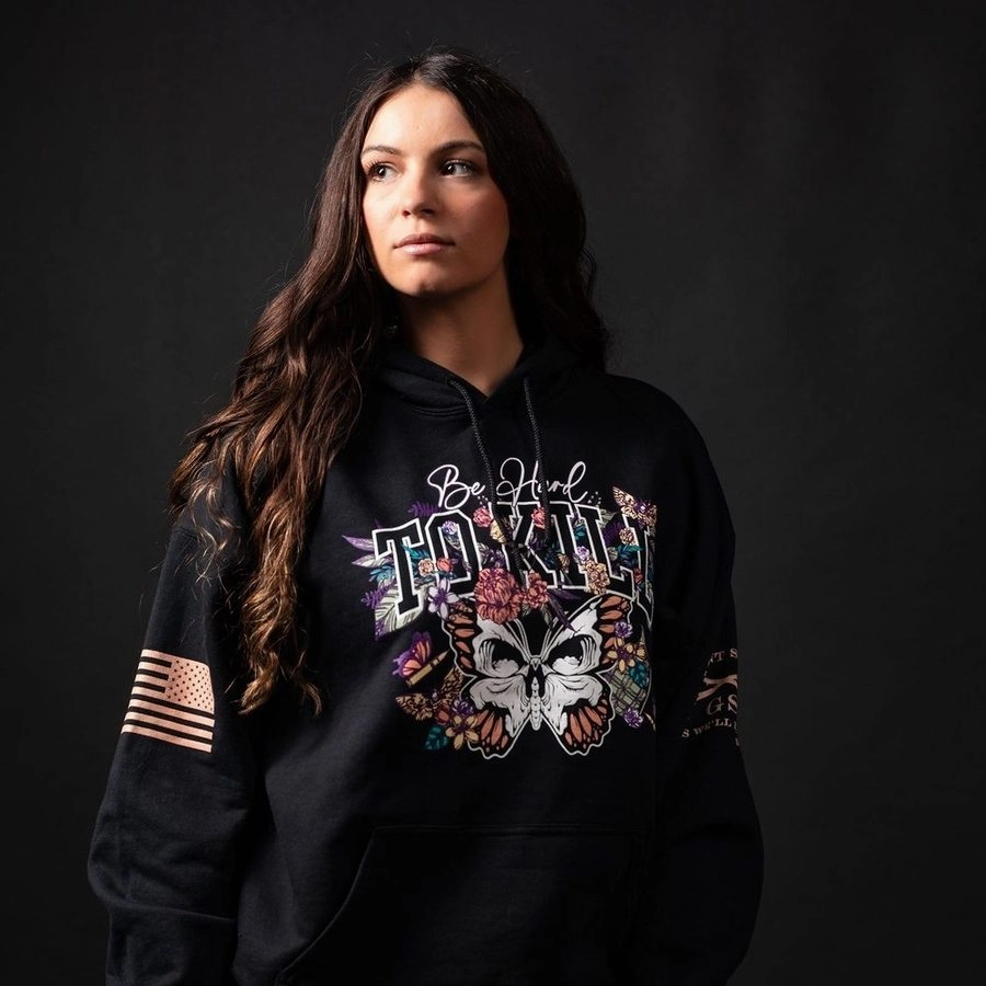 Women's Hard To Kill Hoodie - Black Suede Feel