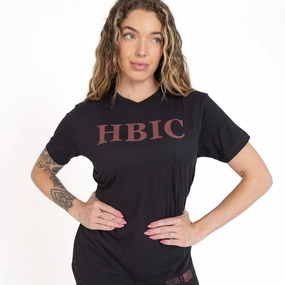 Women's HBIC Boyfriend Fit T-Shirt - Black High-End Quality Spring Wear