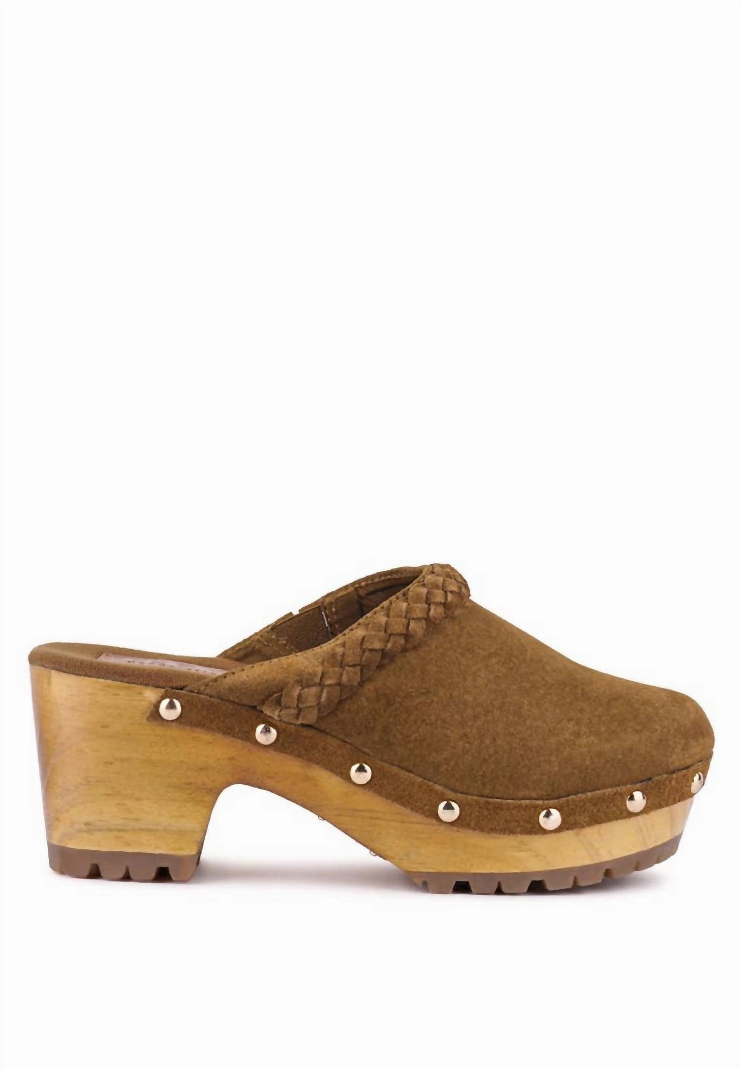 Women's Inca Fine Suede Leather Clogs In Tan LowTop
