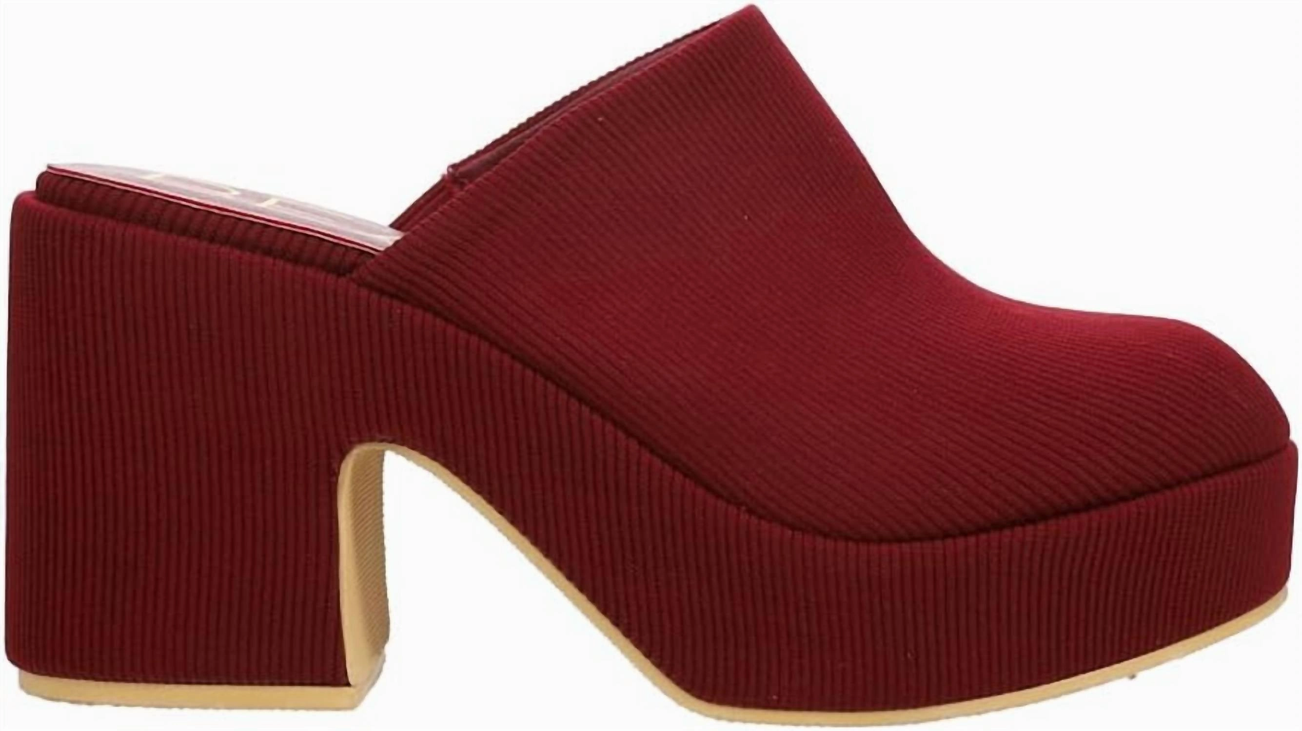 Women's Jayde Padded Platform Mule In Wine Light Responsive