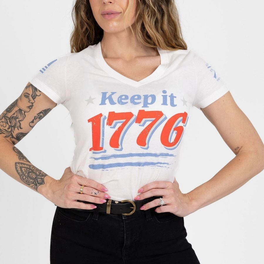 Women's Keep It 1776 V-Neck - White Versatile Style Trend