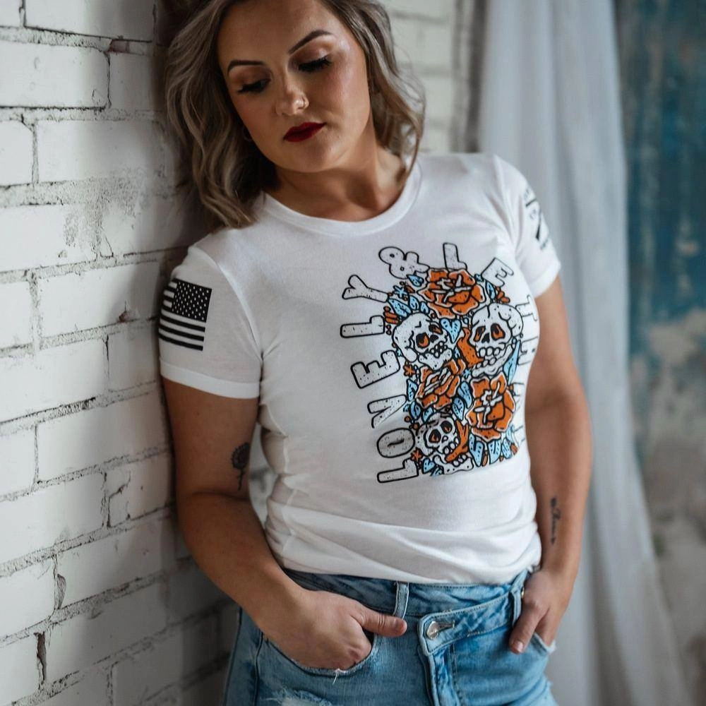 Women's Lovely & Lethal Slim Fit T-Shirt - White Odor Resistant Treatment