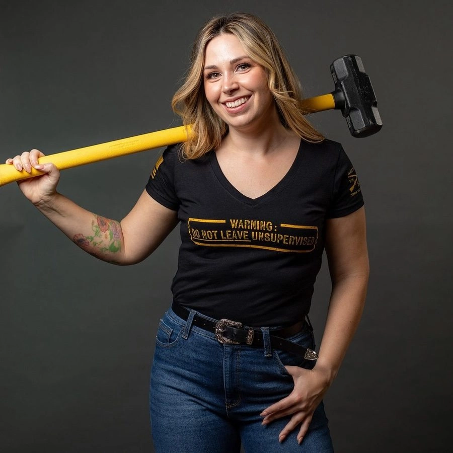 Cool Layering No-Fuss Design Women's Needs Supervision V-Neck T-Shirt - Black