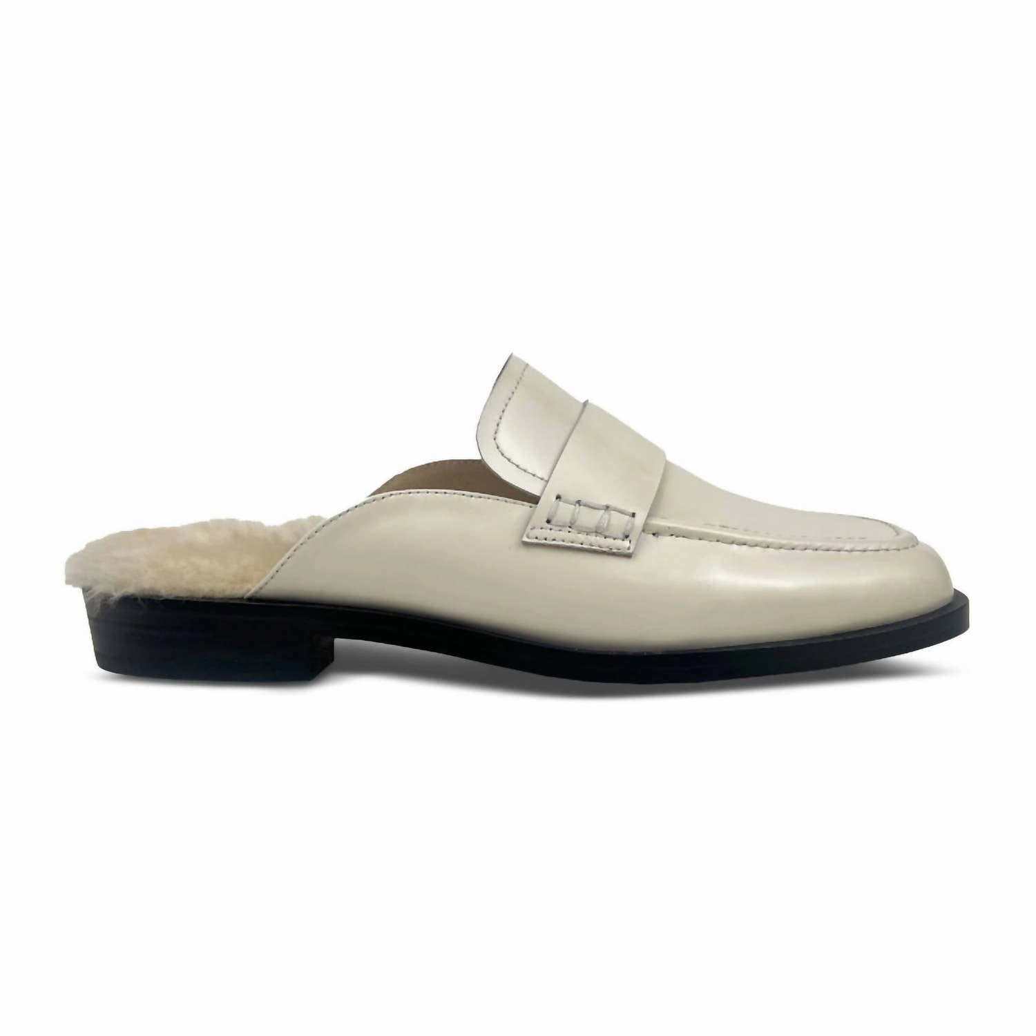 Women's Odessa Loafer Mule In Bone Effortless Slip Fit Leather Material