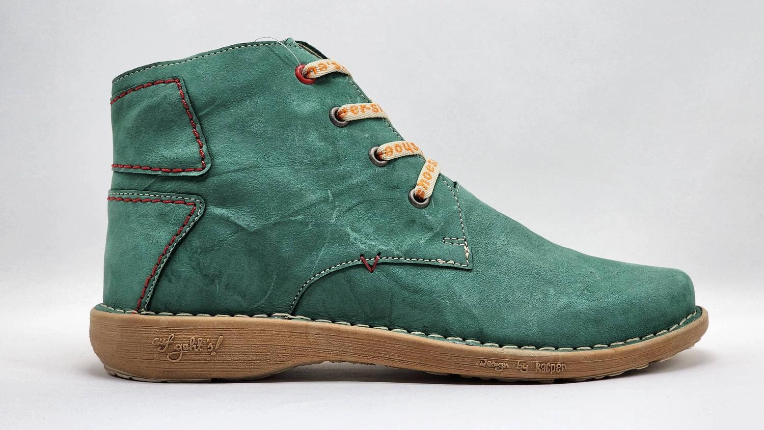 breathable vents Women's Old-Fashioned Zip-Up Leather Boots In Green