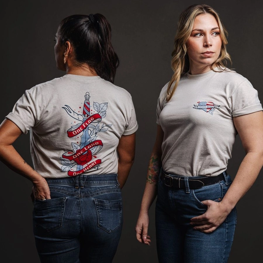 Women's One Flag Boyfriend Fit T-Shirt - Sand Snag Resistant Surface Fashionable Piece