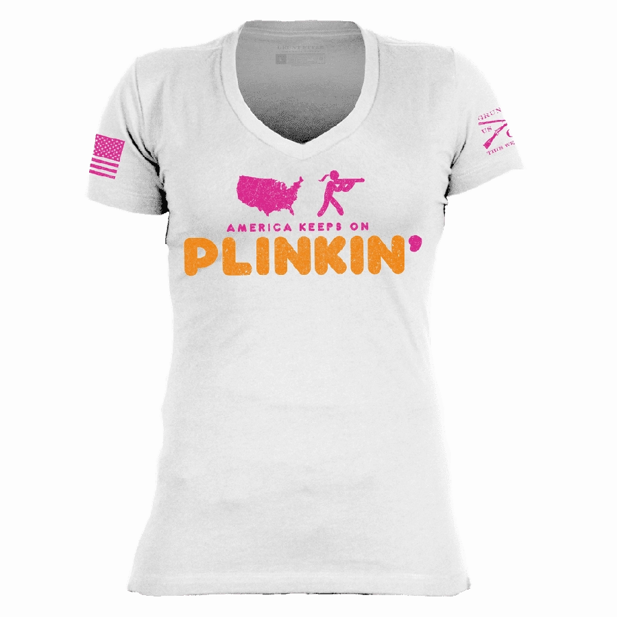 Women's Plinkin' V-Neck - White SunProtectionFabric