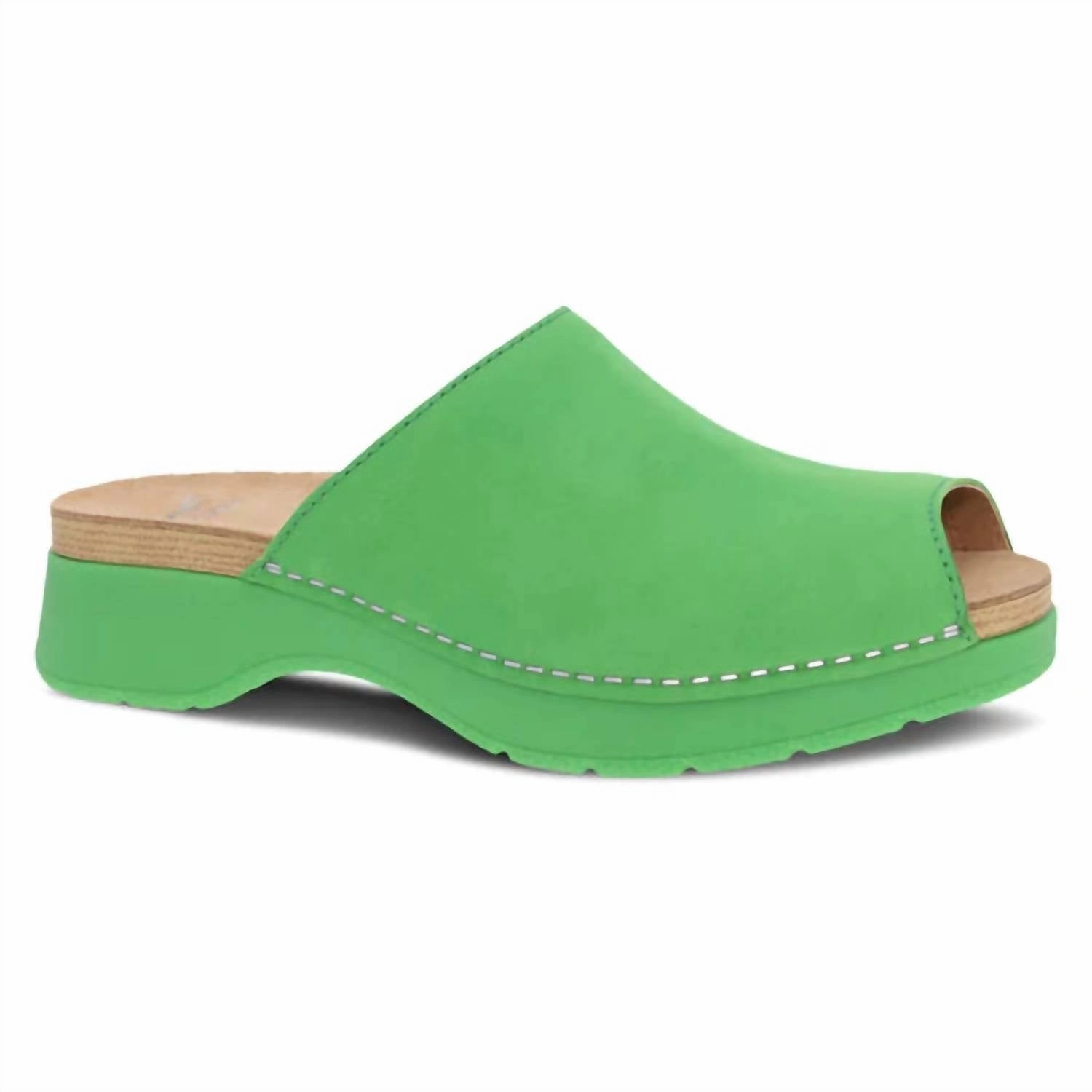 Women's Ravyn Peep Toe Mule In Lime Athletic Relaxed Beach Walk