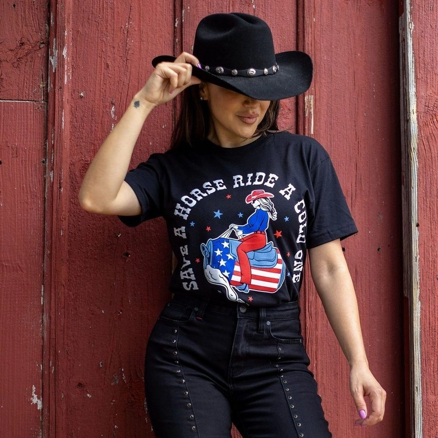 Party fun Women's Save a Horse Boyfriend Fit T-Shirt - Black