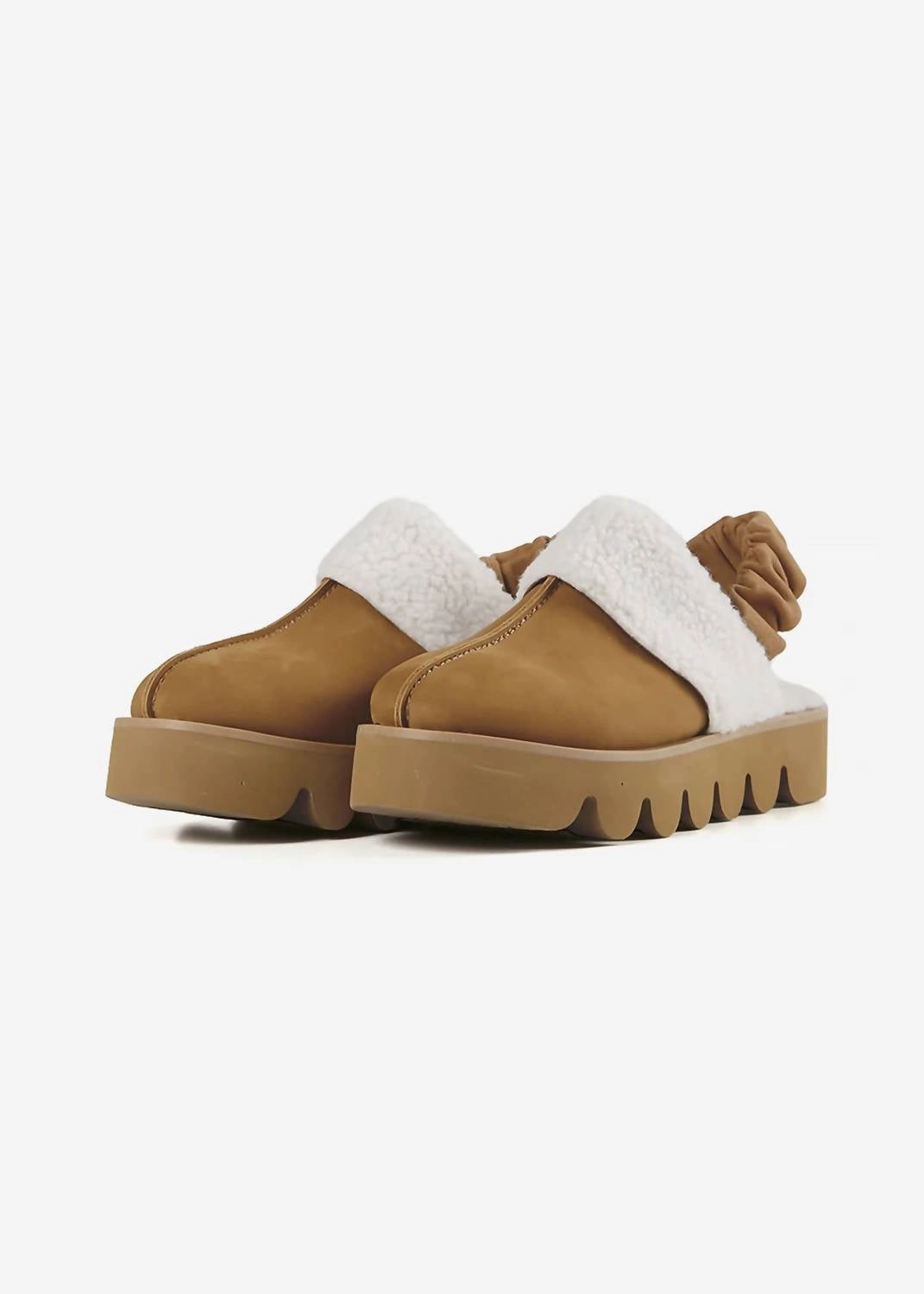 Women's Sherpa Sling Mule In Brown Soft Relaxation Relaxing Step