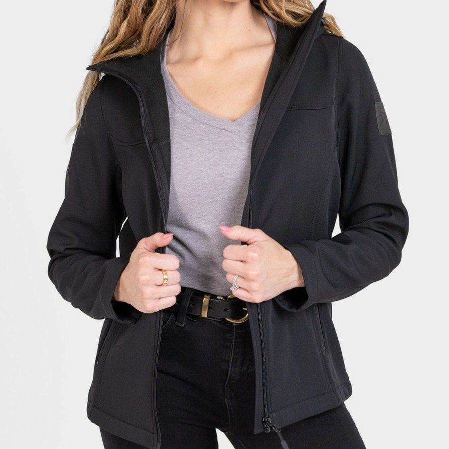 Women's Soft Shell Jacket - Black Designer Inspired Durable Chill Piece