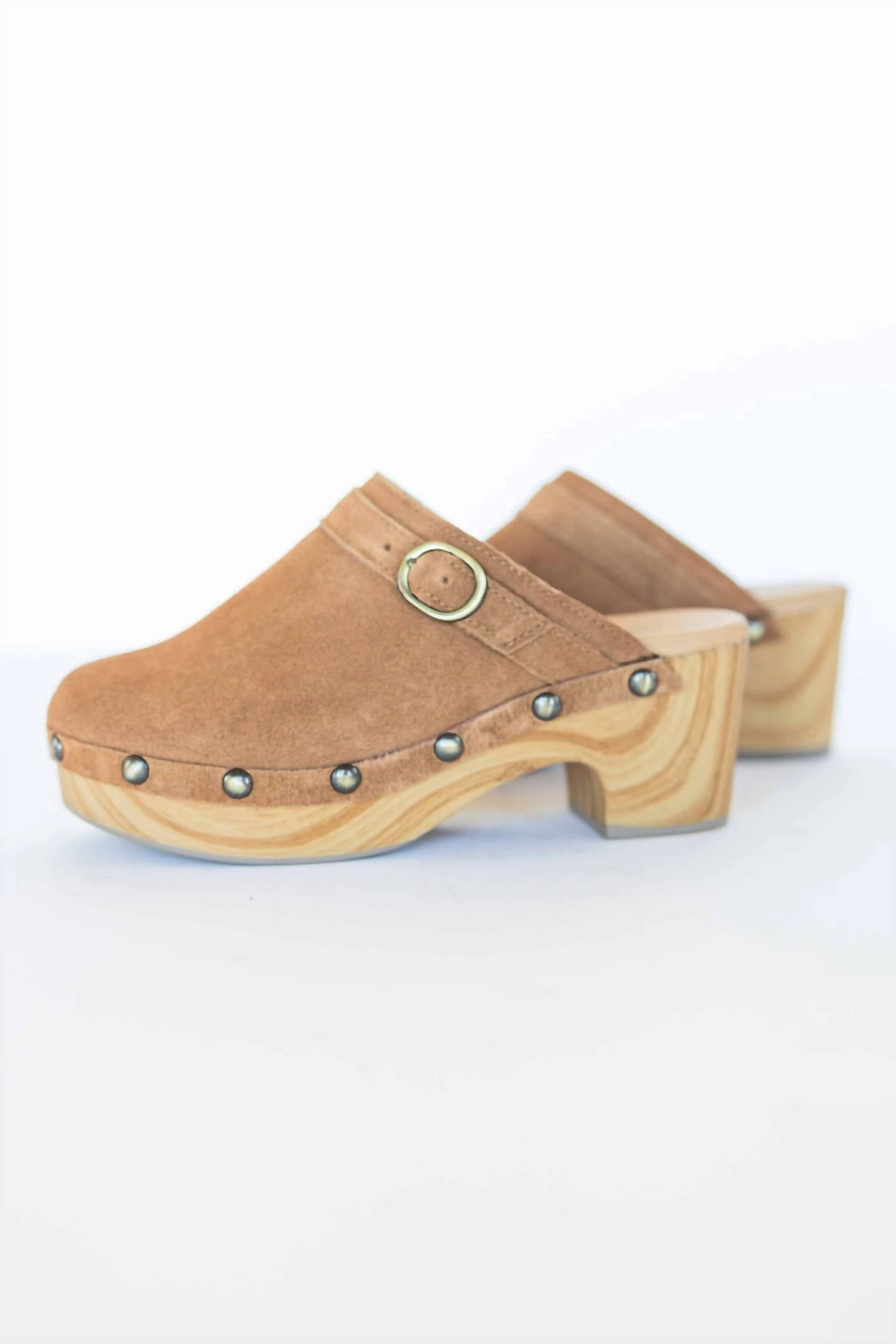 Improved Traction Women's Suede Clogs In Brown