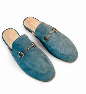 Heel Cushioning Maximum Comfort Women's Suede Mules In Teal