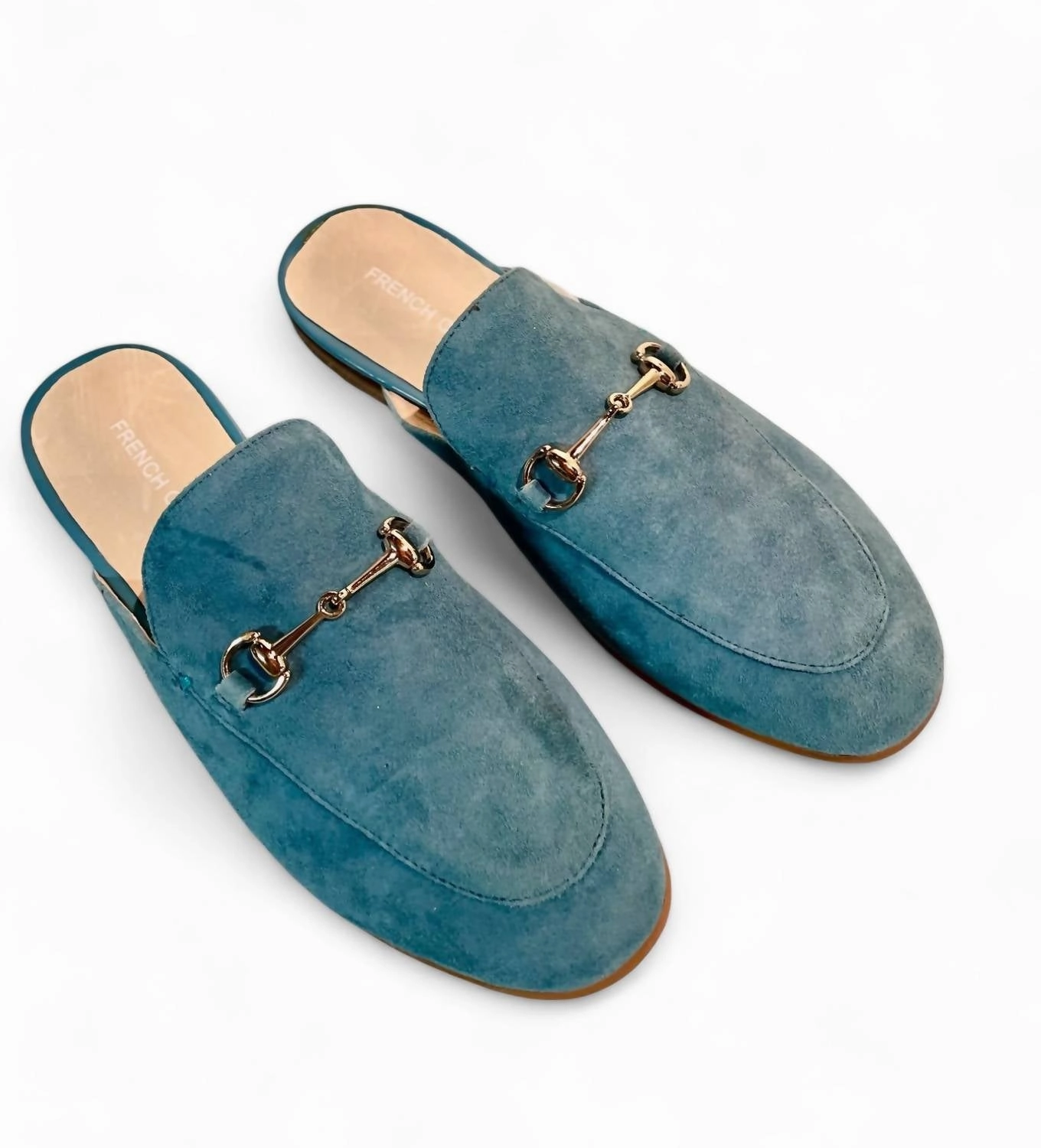 Effortless Footwear Comfortable For Walks Women's Suede Mules In Teal