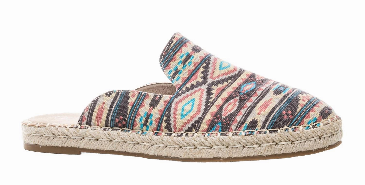Women's Taffy Sandals In Pink Aztec Eco Friendly Material Blend Comfortable Travel