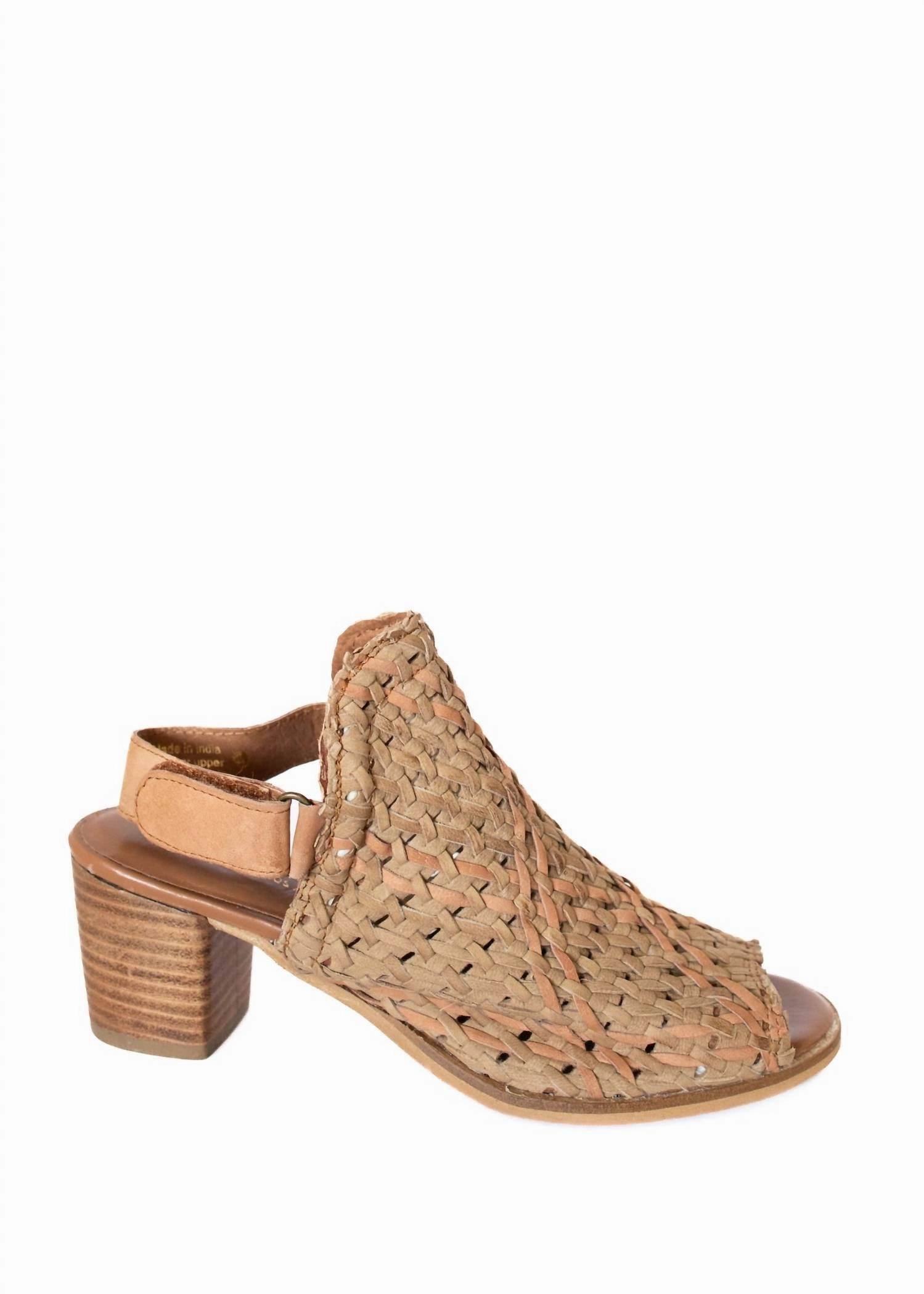 Comfort relaxation Padded Women's Veronique Woven Leather Mule In Tan