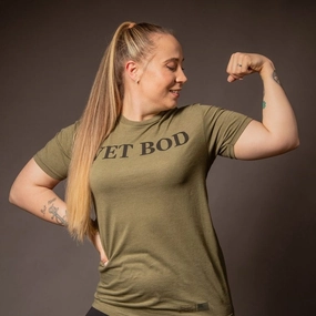 Timeless Wear Women's Vet Bod Boyfriend Fit T-Shirt - Military Green