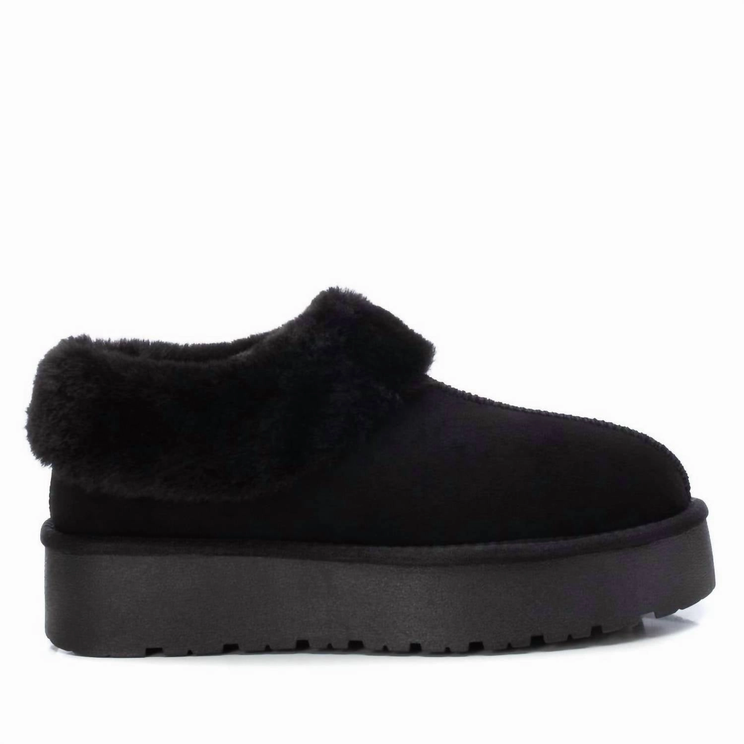 Women's Winter Suede Clogs In Black Reinforced Edges Noise Reducing