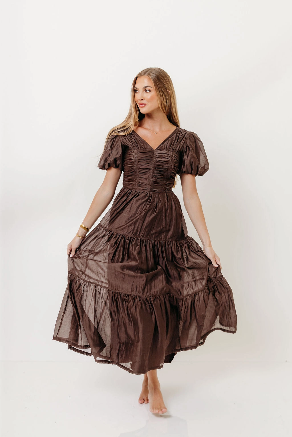 Lightweight Wear Sharp Mood Renee Maxi Dress in Mocha