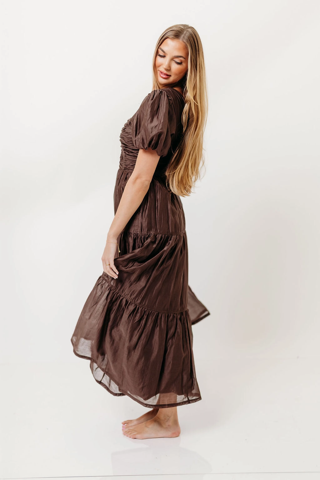 Renee Maxi Dress in Mocha Smooth Layers Pretty Glow
