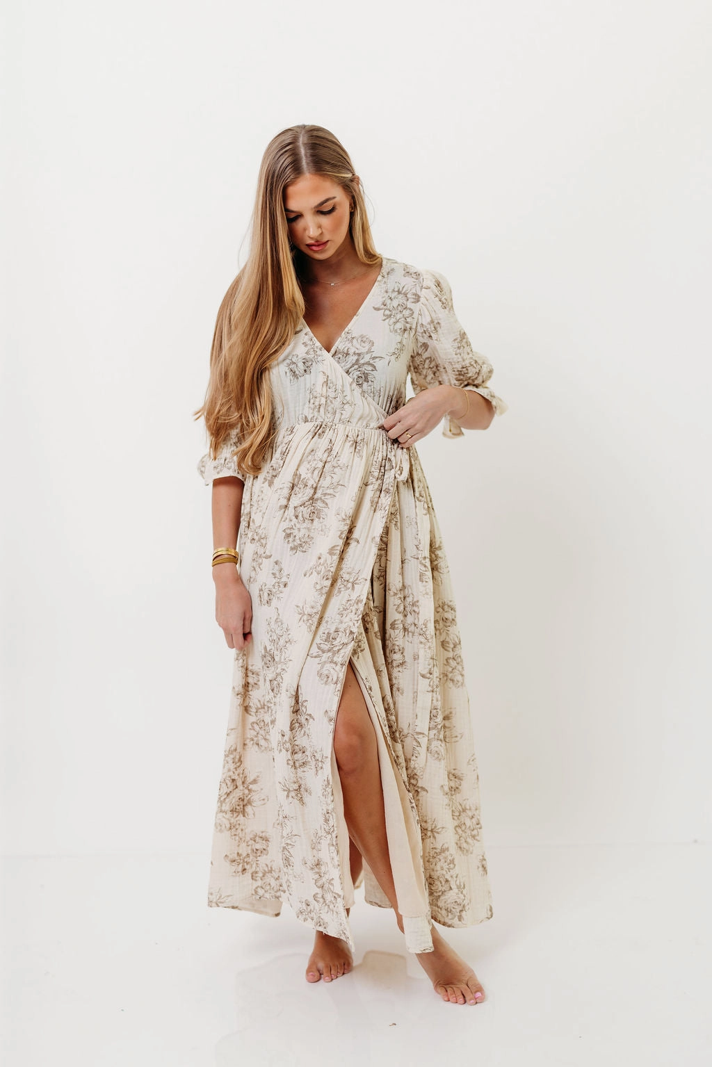 Grace Base The Ari 100% Cotton Maxi Dress in Brown - Maternity and Nursing Friendly *9/26 PRE-ORDER*