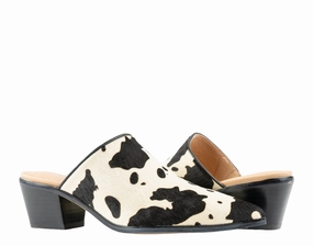 Chocolat Blu Clint Black White Calf Hair Women's Mule Odorless Effortless Foot Step