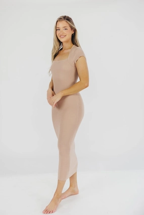 Wren Ribbed Knit Maxi Dress with Square Neckline in Dusty Blush (XS-XL) - Worth Collective Exclusive *Final-Sale* Fresh Combo