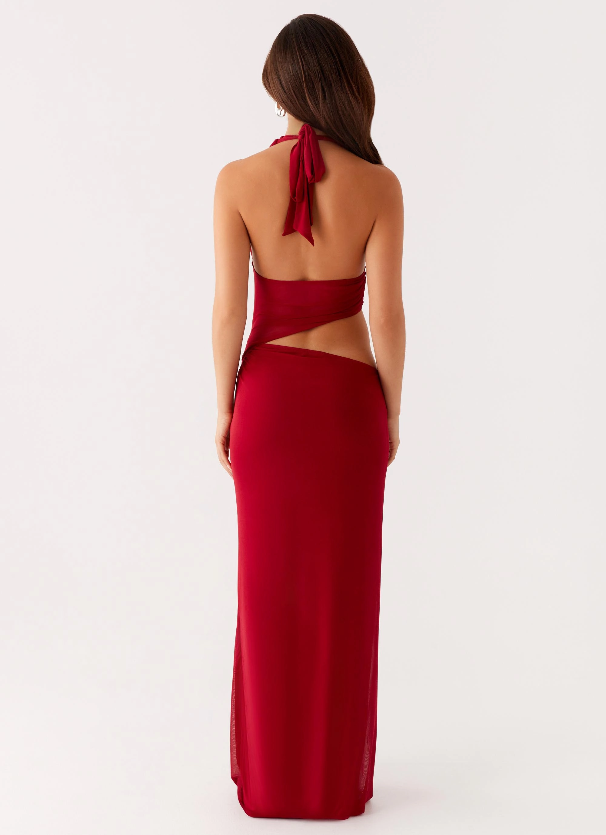 Balanced Look Glam Touch Main Act Halter Maxi Dress - Raspberry