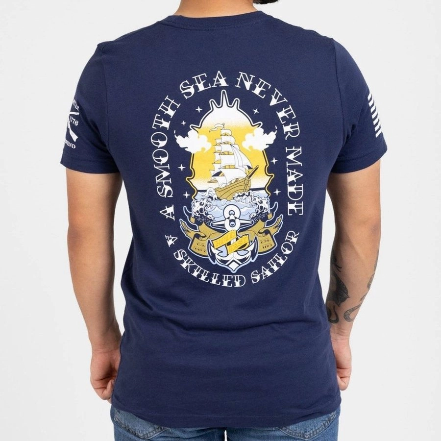 USN - Skilled Sailor T-Shirt - Navy Light Stretch Chill Vibes