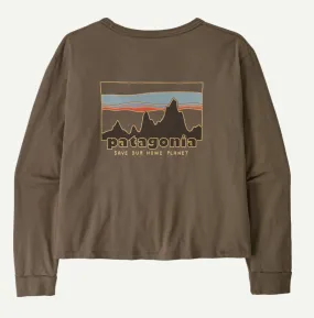 Popular Abstract print W's L/S '73 Skyline Easy Cut Organic T-Shirt