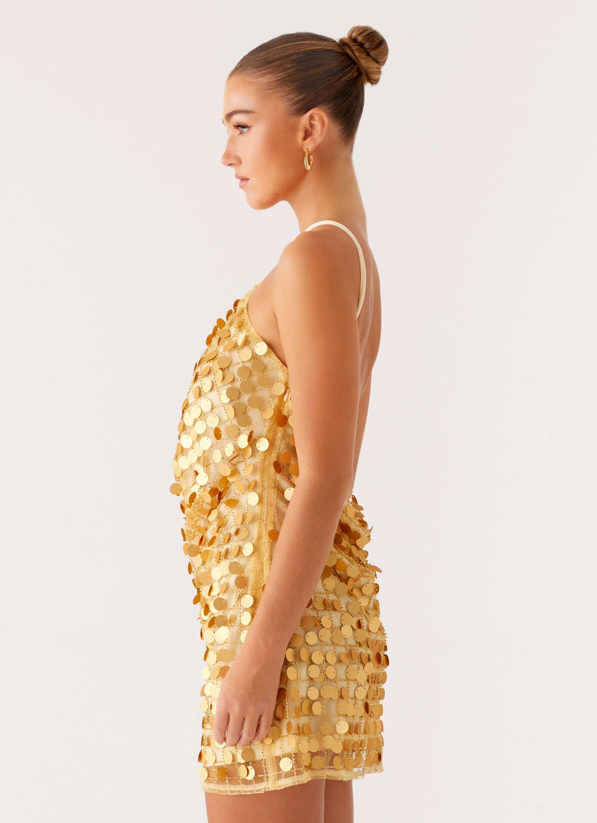 Bold colors Polished Look Xander Sequin Mini Dress - Gold