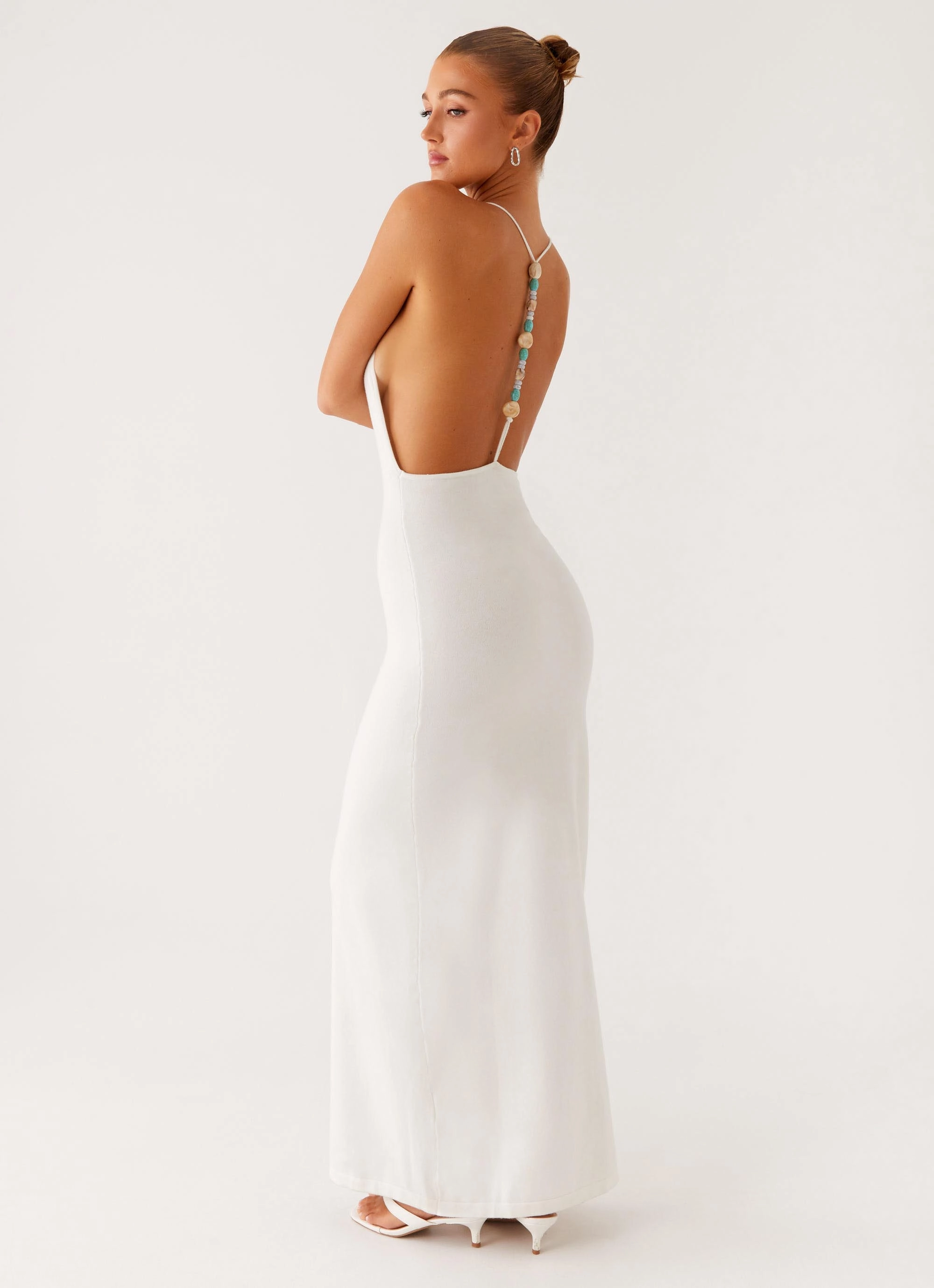 Soft Touch Comfort Stretch Yalina Knit Maxi Dress - Ivory