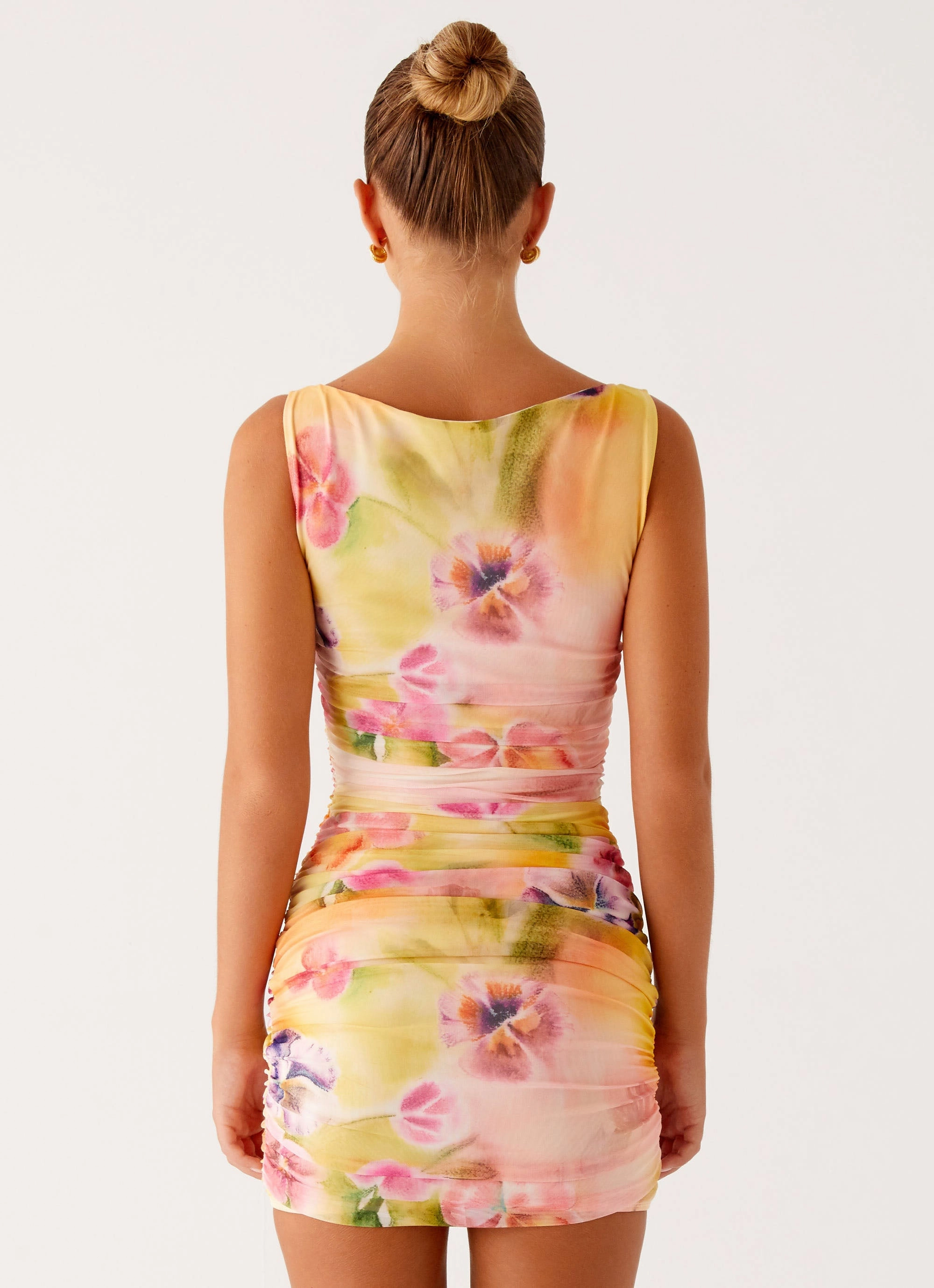 Yennifer Mini Dress - Sunburst Floral Field Fresh Wrap Charm