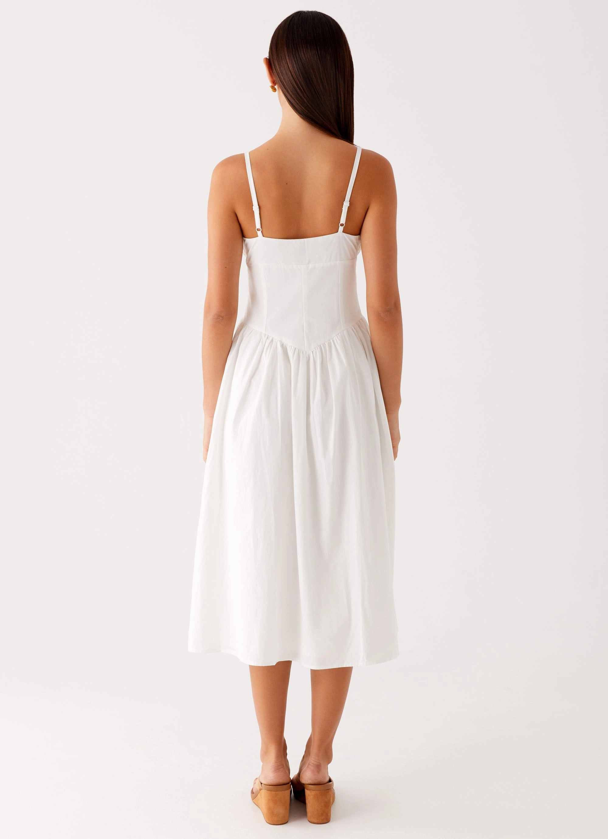 Phillipa Midi Dress - White Lightweight-Layer