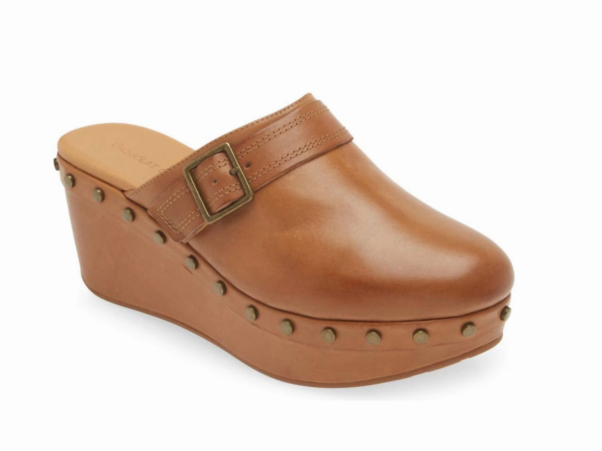 Easy Relax Fit Yogi Wedge Mule In Tan Leather